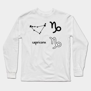 Capricorn Star Sign Symbol and Constellation Sticker Pack Long Sleeve T-Shirt